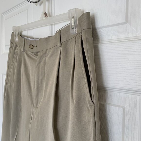 PGA Champion Tour Khaki Pants Men’s 34” x 30” Pleated Front Cuffed Hem - Picture 4 of 9